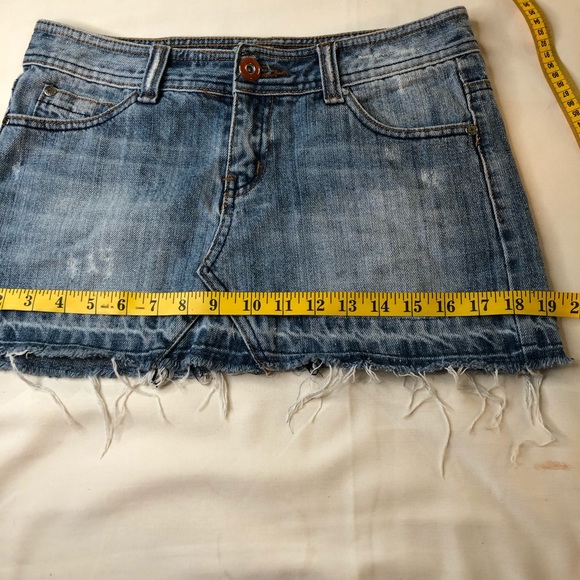 Denim Mini Distressed Skirt by HFH Advocacy Induct 2006 Orange Button SZ M - Picture 10 of 12